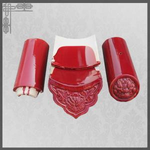 China Buddhist Temple Antique Red Roof Tiles Chinese Roof Ornaments Handmade Sculpture on sale