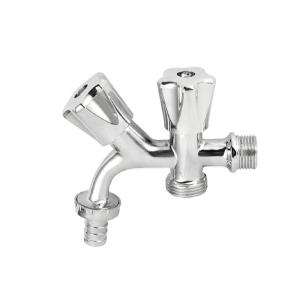 China Outside Nickel Plated Brass Bibcock Valve 2 Way Bibcock Faucet Non Rusting wholesale