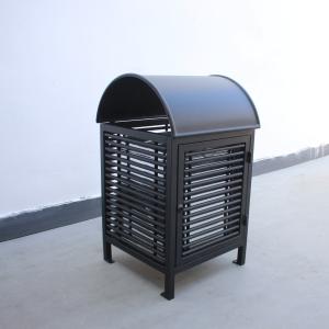 China Sustainable Wrought Iron Garbage Bins , Surface Mounted Outdoor Trash Bin wholesale