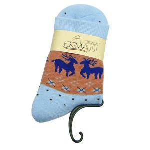 China Fancy christmas deer patterned design cotton dress socks for women wholesale