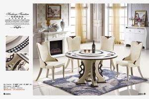 China dining room 7 seats round marble table furniture wholesale