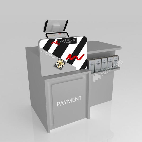GDR09-Y002-A Retail Display Counter with 40mm Soft Film Light Box and 5mm Gray