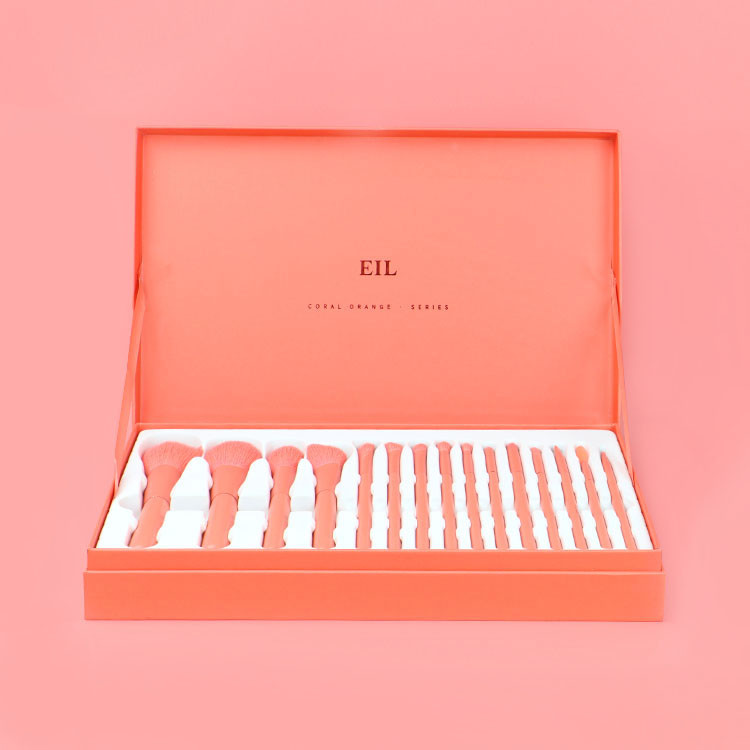 Cardboard Paper Makeup Cosmetics Gift Box Pink Biodegradable Custom Paper Cosmetic Brush Packaging Box