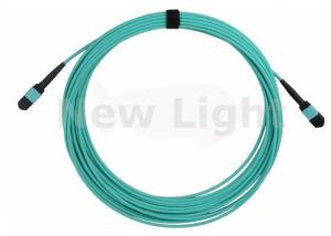 China 10 Meters 12 Core Multimode Fiber Optic Cable , 10G Green OM3 Fiber Patch Cord wholesale