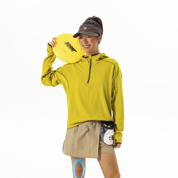 Custom OEM ODM Half Zip Hooded Thermal Pullover, Constant Temperature Warm Grid Outdoor Fleece Top, Custom Logo & Fabric Supported