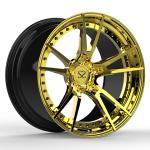 Polished Gold Lip 2 Piece Forged Black Wheels For BMW M6 20inch Custom Rims