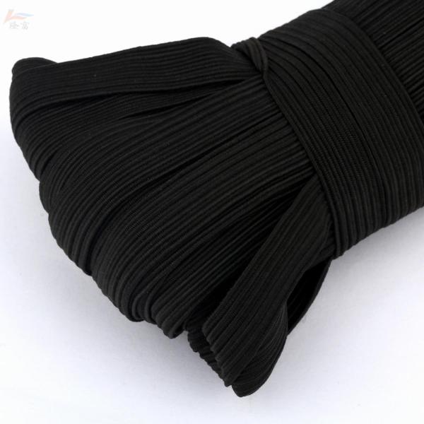 Various size flat elastic Custom 6mm bundle packing wholesale elastic band/White and black color elastic cord