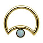 Women Nose Piercing Jewellery Gold Color Moon Shaped Dropship Indian Opal Zircon