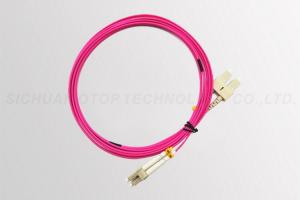 China Pink MM Fiber Optic Patch Cord Duplex LC Connector Customized Length wholesale
