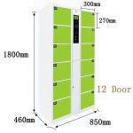 Supermarket Credit Card Deposit Fire Safe Locker, Twelve Door Metal Gym Lockers