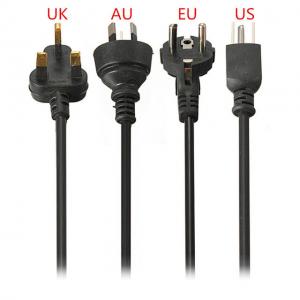 China EU/US/AU/UK 4Standards 1.2m 3-Prong AC Power Supply Adapter Cord Cable Power Cords Charging Line on sale