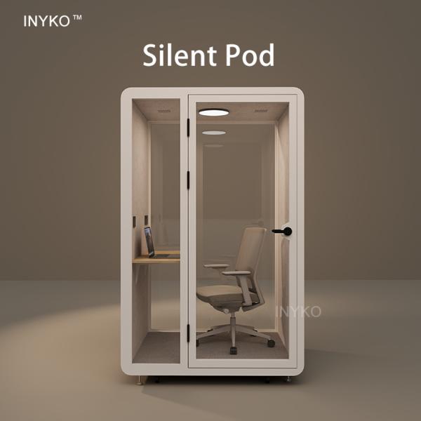 Modular Office Pod with LED Lighting Quick Installation and Wheelchair Accessible Soundproof Booth