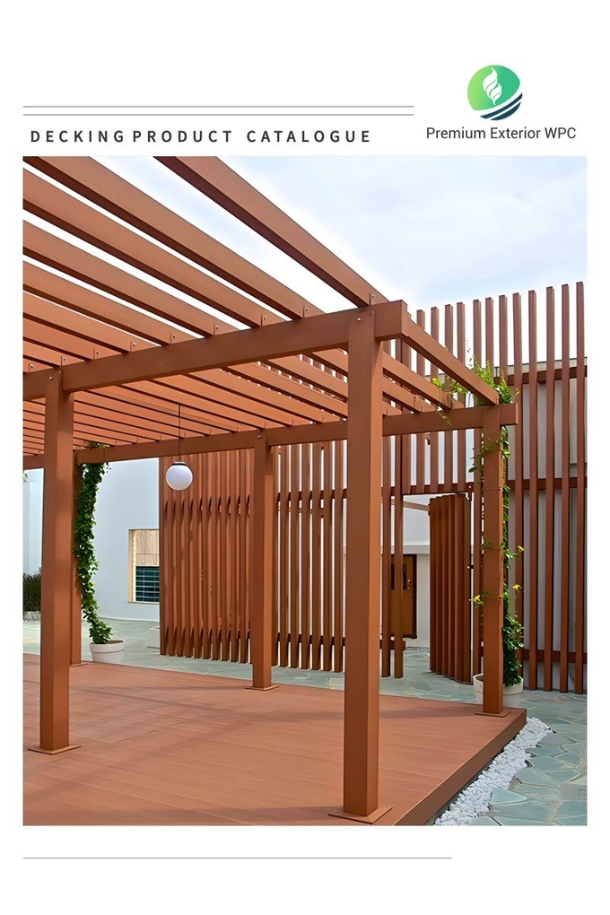 Outdoor WPC Pergola Rotproof Composite Wooden Patio Pergola