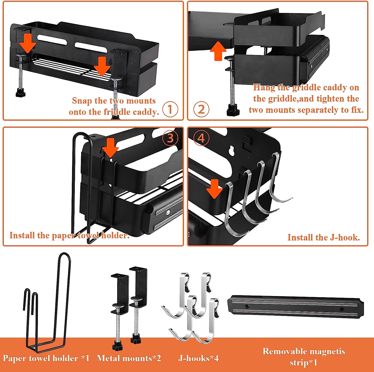Griddle Caddy for 28"/36" Blackstone Griddles with Magnetic Tool Holder Grill Accessories Box
