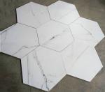 White Hexagon Ceramic Floor Tile High Wear Resistant For Commercial Building