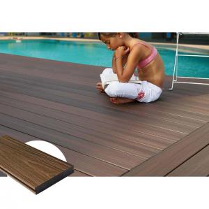 China Easy Installing 138x23mm Capped Composite Wood Decking Dark Teak wholesale