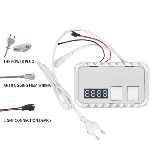 12V 5A 60W LED Bathroom Mirror with Smart Touch Switch and Time Temperature Display