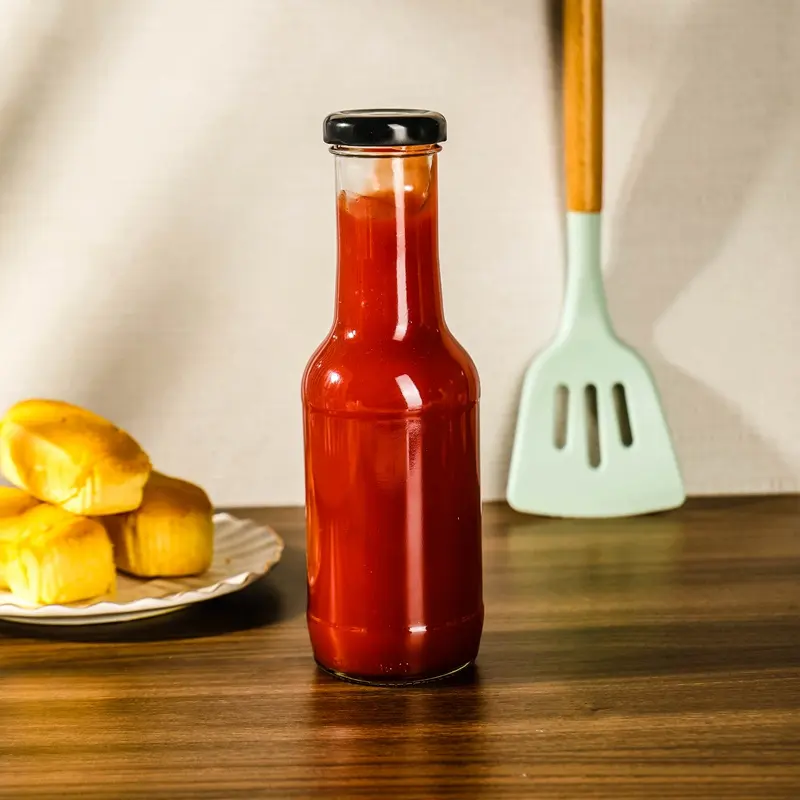 250ml 300ml Wide Mouth Glass Bottle for Seasoning Sealing Type Cork Industrial Beverage