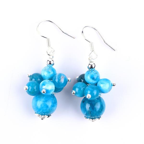 Gemstone Apatite Dainty Copper Silver Plating Natural Crystal Stone Dangle Short