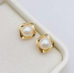 Fashion Romantic Pearl Earrings Natural Pearl Earring Jewelry Zircon Gold Drop