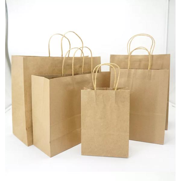 Plain Bread Kraft Packaging Bag Recycled Biodegradable Printed Colorful