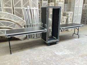 China Black 28U Amplifier Anti Shock Rack Flight Case With Two Pieces Of Tables 9mm Thickness Plywood wholesale