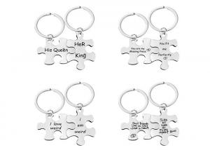 China Keychain Stainless steel couple puzzle pendant hanging ornament Valentine