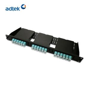 China 19'' 1U 48 Port Fiber Optic Patch Panel Metal Black For LGX Cassettes / Adapter Panels on sale