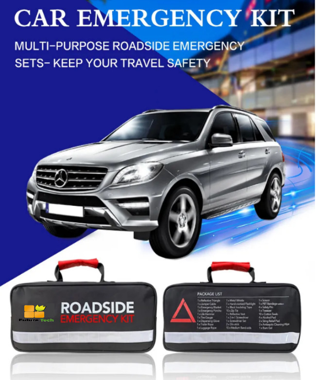Adult Automotive First Aid Kit Safety Car Roadside Assistance Kit With Jumper Cable