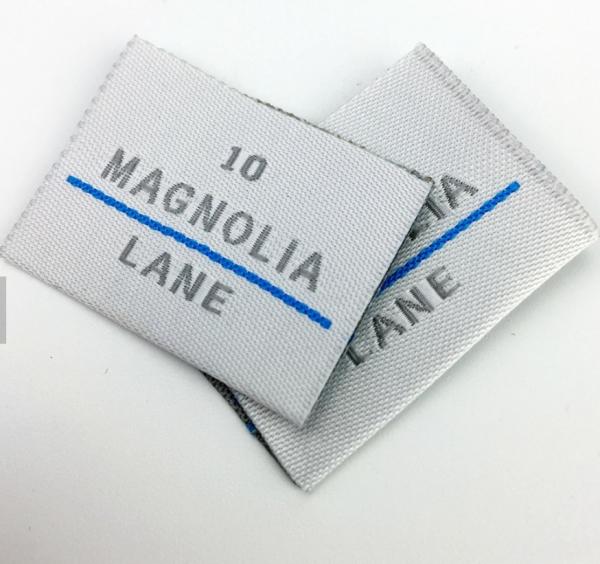 Private Brand Name Logo Neck Damask Endfold Woven Fabric Labels for Custom T -