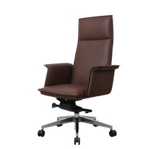 China Brown Ergonomic Task Chair 70mm Exclusive Modern Leather PC Gaming Chair wholesale