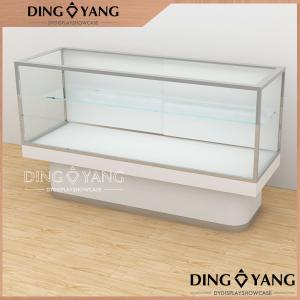 China 2 Tier Glass Wood  Sliding Door Jewellery Counter Display wholesale