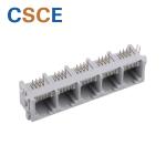 DIP 1 X 5 RJ45 Multi Port 8 Pin 8 Contact 90 Degrees PBT / PA66 / PA46 Housing