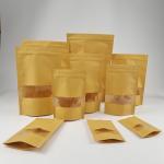 Self Standing Doypack Kraft Paper Bag For Food Snacks Dried Fruits Cookie Tea