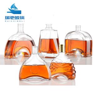 China Custom Design 700ml 750ml Extra Flint Metallic Gold Champagne Glass Bottle for Liquor wholesale