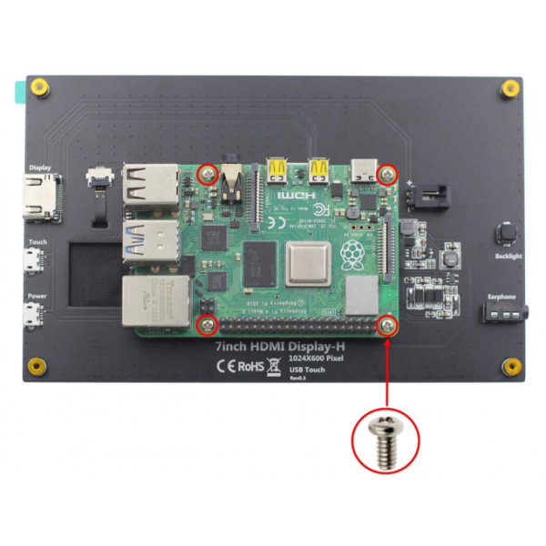 1024*600 HDMI LCD Display 7 Inch Raspberry Pi Touch Screen YQX6-7C
