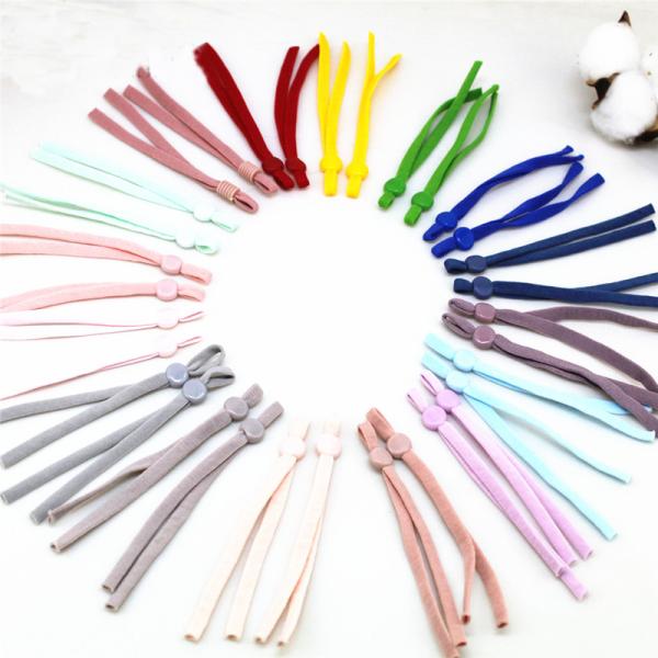 12cm length 5mm flat adjustable elastic band with buckle earloop cord for facemask earloop strap