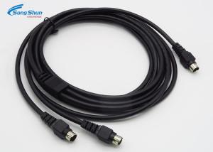 China Mini Din 4Pin Male - Male Custom Cable Assemblies , Video Cable Harness Assembly wholesale