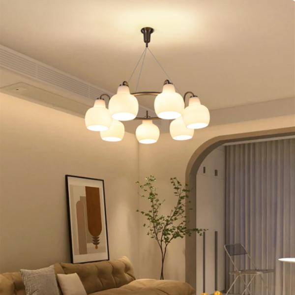 Modern White Gold Silver Metal Chandelier Home Foyer Restaurant Bedroom Ring