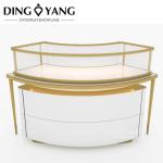 Customized Fine Freestanding Black White Glass Jewelry Showcase For Jewellery