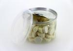 Round Dry Food Canister Clear Pet Jars with easy open lid , Wide Mouth Plastic