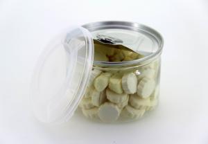 China Round Dry Food Canister Clear Pet Jars with easy open lid , Wide Mouth Plastic Jars , PE Clear Cap wholesale
