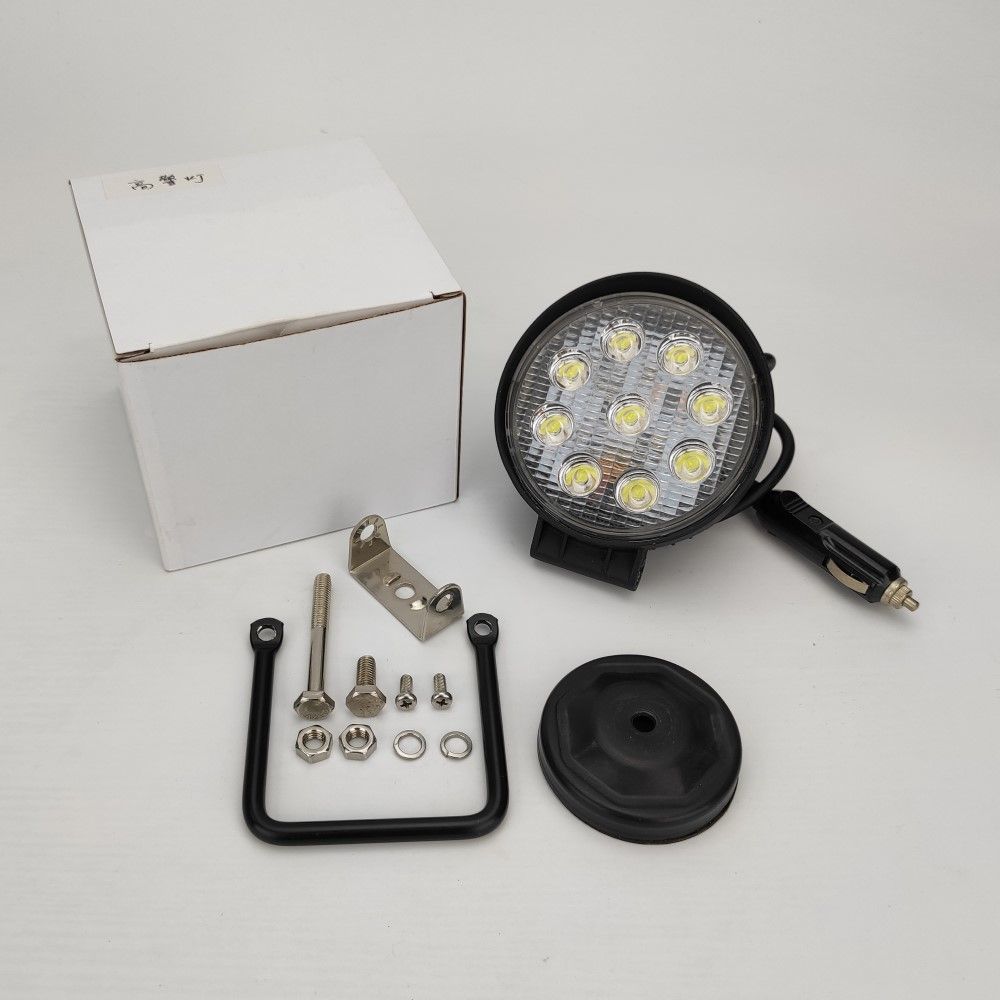 4 Inch 27W Round Portable LED Work Light Spot Magnetic Base 12V 24V