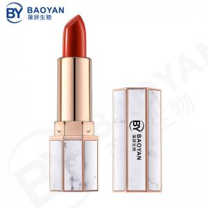 China Gold Bar Edge Marble Creamy Matte Lipstick Long Lasting Nourishing on sale