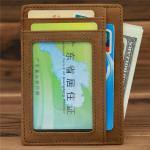 Credit Card Genuine Leather Men's Wallet with Crazy Horse Pickup Bag Minimalist