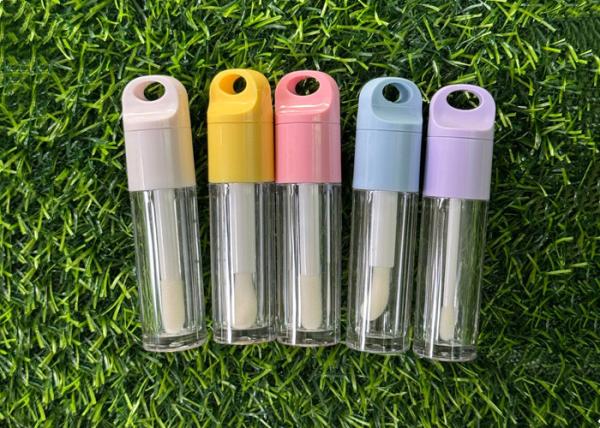 Off-the-shelf Lip Glaze Tube Blue Purple Yellow pink White Keychain Heart 6ml