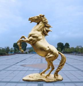 China Custom Large Outdoor Brass Horse Statue 3 Meter Height Plaza Decoration on sale