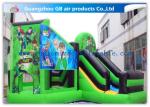 Green Ben 10 Theme Bouncy Castle Slide , Inflatable Jumping Castle For Kids