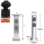 Black Stainless Steel Electrical Power Sockets Outdoor Garden In-ground Lawn