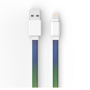 China Flat Braided 5V2.4A USB2.0 1M MFI Lightning Charging Cable wholesale